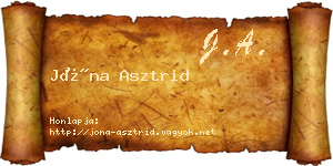 Jóna Asztrid névjegykártya